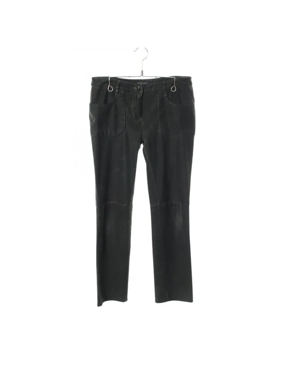 Chanel Pants CC Logo Pearl Button Skinny Cotton